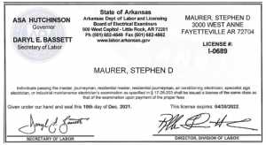 Current Electrical License